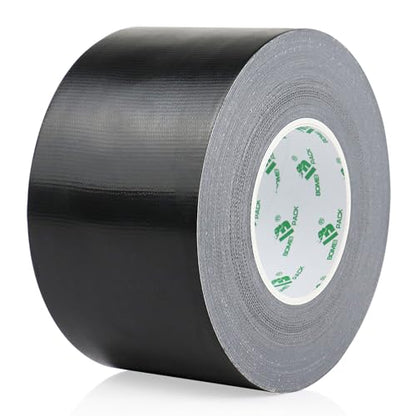 BOMEI PACK Black Sticky Duct Tape Heavy Duty Strong Industrial Color Duct Tape 3.6inch x 72yds for Packing and Repairing 1Pack - color: Black