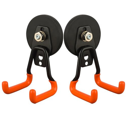 MUTUACTOR Updated Strong Magnetic Hooks Heavy Duty,20lbs Anti-Scratch Powerful Garage Magnet Hook,2PCS Anti-Slip Magnetic Tool Hooks for Organizing Cordless Impact Drivers Garden Shovel Tool Box - style: Updated 2.6in Magnet M Red Hooks 2PCS