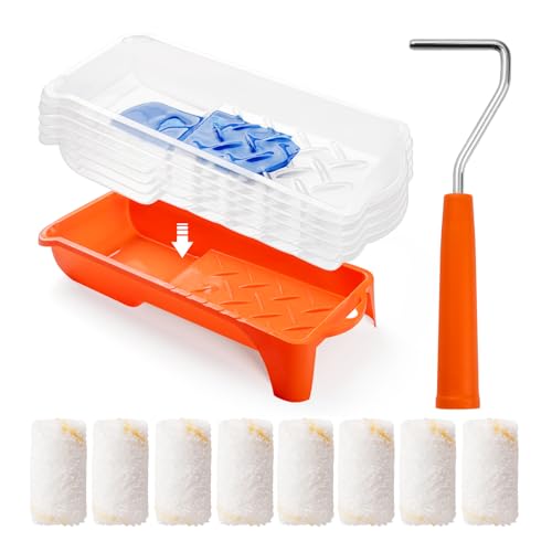 Paint Roller kit, 2 Inch 15 Pack Small Paint Roller Kit with Microfiber Paint Roller Covers, Paint Tray, Paint Tray Liner, Mini Paint Roller for Painting Corners - size: 2 Inch Kit, 15 Pack