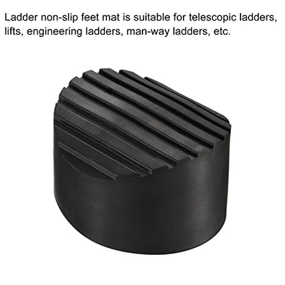 MECCANIXITY Ladder Non-Slip Feet Mat 85mm ID Rubber Round Telescopic Ladder Accessories Pad Cover Cushion for Ladder Protection Black Pack of 4 - size: 85mm