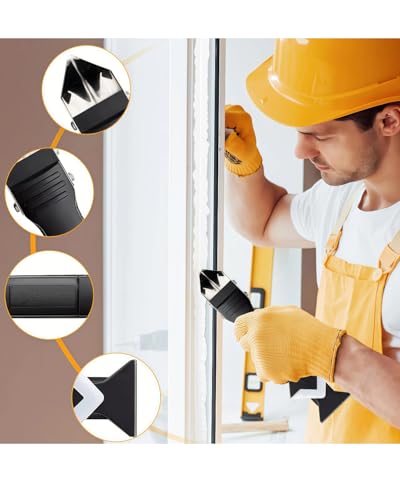 Multi-Angle Caulking Scraper 3 in 1 Kit, Stainless Steel Caulk Removal Tool for Grout, Glass Glue, Sealant, Perfect for Kitchen, Bathroom, Window Frames, 3-Piece Scraping Tools Set - size: 3 IN 1