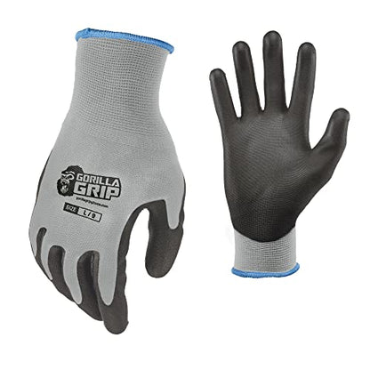 Gorilla Grip Work Gloves, Never Slip Maximum Grip All-Purpose, Gloves for Men, Superior Grip, Polymer Palm - size: X-Large, style: 5 Pairs