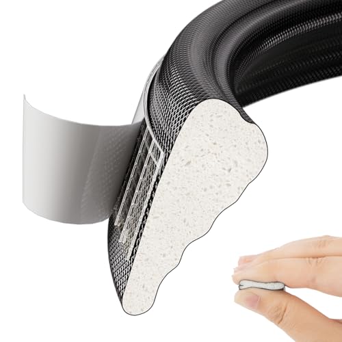 ESUFEIR 2pcs×196" Wedge Sliding Window Weather Stripping Door Gap Filler,Adhesive Window Insulation for Winter Door Seal Strip,Soundproof Foam Tape for Frame,Black - color: Black, size: 2pcs×196"