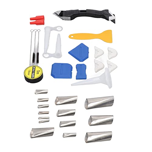 Caulking Finishing Tool Kit Stainless Steel Silicone Sealant Caulk Grout Remover Scraper for Home Kitchen Bathroom Sink Window Sealant