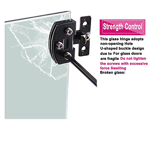Bookshelf Door Hinge, Display Cabinet Door Hinge 90-Degree Glass clamp, Suitable for 5-8mm Thickness - color: black (10 pairs (= 20 pieces))