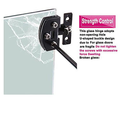 Bookshelf Door Hinge, Display Cabinet Door Hinge 90-Degree Glass clamp, Suitable for 5-8mm Thickness - color: black (10 pairs (= 20 pieces))
