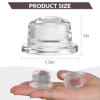 Extra Thick 1" Clear Door Stoppers for Wall – 2 Pack Self-Adhesive Silicone Cylinder Bumpers, Heavy-Duty Door Knob Wall Protectors, Noise Reduction for Nurseries, Bedrooms, Rentals & Home Offices
