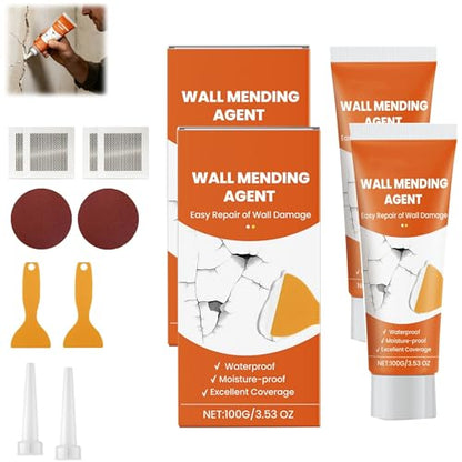 Drywall Repair Kit Hole Repair Patch Kits Wall Spackle Repair Paste Wall Mending Agent Quick Fix Solution, Wall Mending Agent, Wall Spackle with Scraper (2PCS) - color: 2PCS