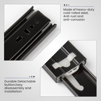 LONTAN Full Extension Ball Bearing Drawer Slides 8 10 12 14 16 18 20 22 24 Inch Heavy Duty Side Mount File Cabinet Rails Dresser Runner Kitchen Cabinet Drawer Glides,20 Inch,1 Pair,Black - color: Black, size: 20 Inch - Drawer Slide