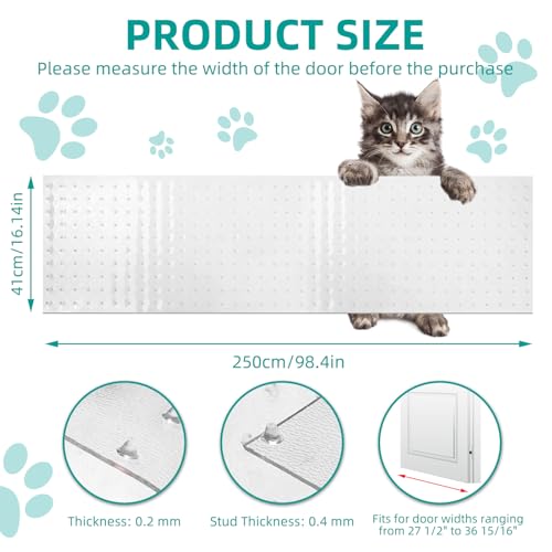 KHS 8.2FT Plastic Carpet Protector for Pets, Carpet Scratch Stopper, Stop Cats from Scratching Carpets at Doorways, Easy to Cut Cat Scratch Protector Mat, Plastic Runners - size: 8.2FT(1PC)