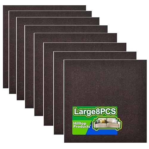 8 Pack - Brown Self Adhesive Square Furniture Felt Pad Surface Protector for Hardwood, Tile, Laminated Floor - Cut into Any Shape