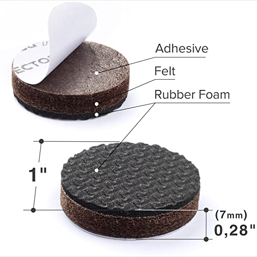 Non Slip Furniture Pads 36 pcs 1" X-Protector - Premium Furniture Grippers - Self-Adhesive Rubber Feet Furniture Feet - Ideal Non Skid Furniture Pad Floor Protectors - Keep Furniture in Place! - size: 1 inch 36 Round