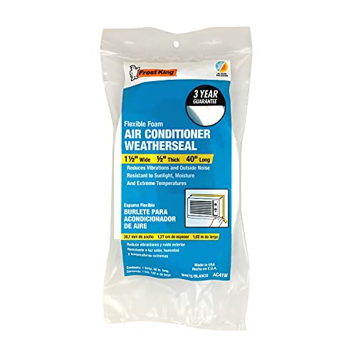 Frost King AC41WA AC Foam Weather Seal, Heavy Duty 1-1/2" W, 1/2" T, 40" L, White (Pack of 2) - size: 1-1/2" W, 1/2" T, 40" L (Pack of 2)