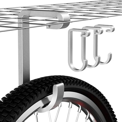 bussdis Bike Hanger Hooks Garage Rack: Bike Hooks for Garage, Heavy Duty Bike Hanging Hooks, Hooks for Hanging Bike, Overhead Rack Hooks, Silver - color: Silver