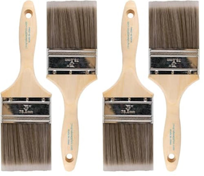 Pro Grade - Paint Brushes - 2Ea 3" Flat Brushes (Pack of 2) - size: 2Ea H 3F (Pack of 2)