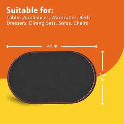 8 Pieces Furniture Sliders, 9 1/2" Sliders for Carpet Hardwood Floors Large Heavy Furniture, Reusable Heavy-Duty Gliders Movers Plastic Moving Pads Protectors (8 PCS 9 1/2" Brown) - size: 8 PCS 9 1/2" Brown
