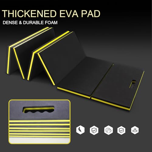 51.2×17.7inch Mechanic Mat, Foldable EVA Garage Kneeling Pad for Working Under Car , Magnetic Creeper Tool Mat with Handle, Waterproof Floor Mat for Garage, Mechanic Shop, Work Bench, Gym, Camping