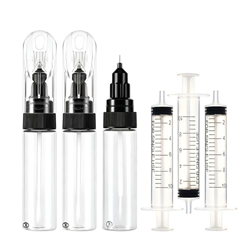 Touch Up Paint & Oil Pen, 20ml 3-Pack with Brush, Precision Tip & Shaker Ball, Refillable Tool for Precise Wall Repair, Furniture Scratches, and Lubricating Gears/Chains in Tight Spots