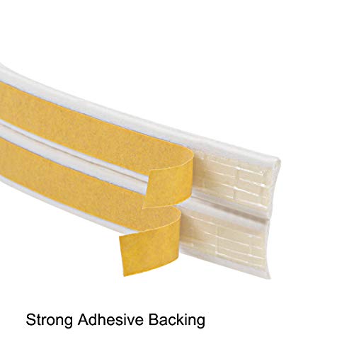 uxcell Foam Tape Adhesive Weather Stripping 9mm Wide 2mm Thick, 2.5 Meters Long White, 2Pcs
