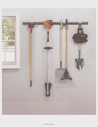 Rubbermaid FastTrack Garage Storage System Tool Hanging Kit, Wall Mount Holder for Garden Lawn Tools/Garage/Home Organization - size: 2 Rails, 4 Hooks