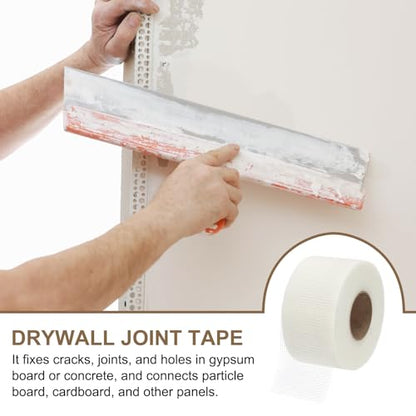 PATIKIL Drywall Repair Mesh Tape, 4 inch x 328 ft Fiberglass Repair Patch Self-Adhesive Dry Wall Joint Tape 7 Mesh Wall Hole Crack and Seam Patch, White - size: 4 inch x 328 Feet