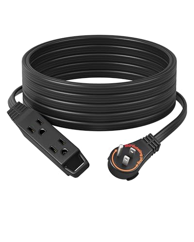 DEWENWILS 25FT Flat Plug Extension Cord, 360° Rotating Plug, 3 Prong Ultra Thin Power Strip, 13A/125V/1625W, 16 Awg Grounded Flat Power Cable for Indoor Narrow Space, SPT-3, ETL Listed, Black - color: Black, size: 25FT, style: 1 Pack