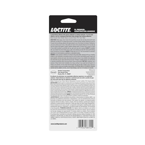 Loctite PL Premium Polyurethane Construction Adhesive, 4 fl oz Squeeze Tube, 1 Pack - Versatile Construction Glue for Wood, Concrete, Stone, Metal & More - size: 1 Pack