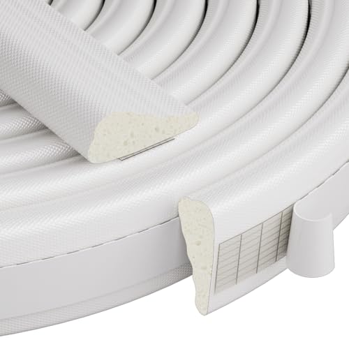 118" Wedge-Shape Weather Stripping Door Seal, Soundproofing Noise Blocker, Winter Insulation for Window and Door, Self Adhesive Foam Anti-Collision Strip, Door Gap Filler Light Blocker, White - color: White, size: 118"