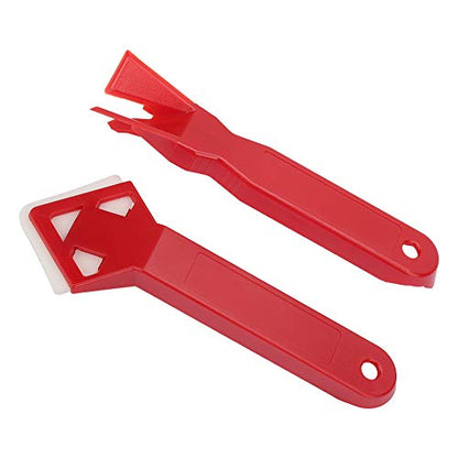 2PCS Caulk Tools Kit Silicone Sealant Remover Glass Cement Caulking Scraper Sealant Finishing Tool Grout Remove Scraper for Kitchen Bathroom Window