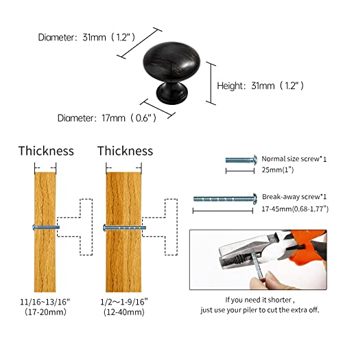 Oil Rubbed Bronze Cabinet Knobs and Pulls Single Hole Knobs for Cabinets and Drawers Dresser Knobs Kitchen Cabinet Hardware,10 Pack - color: Oil Rubbed Bronze, size: 10 Pack, style: Modern