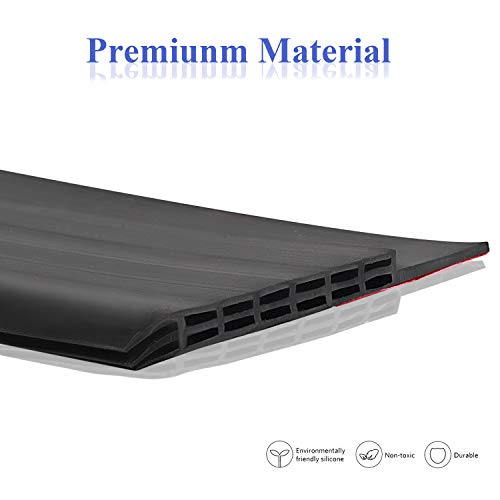[New Upgrade] Huge Gap Door Draft Stopper, 3.4" W Widened Door Sweep Seal Gap Up to 1.8" for Interior & Exterior Doors - Keeping Draft, Noise, Dust and Unwanted Animals Out,3.4" W x 39" L,Black - size: Black