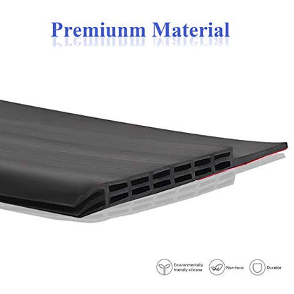 [New Upgrade] Huge Gap Door Draft Stopper, 3.4" W Widened Door Sweep Seal Gap Up to 1.8" for Interior & Exterior Doors - Keeping Draft, Noise, Dust and Unwanted Animals Out,3.4" W x 39" L,Black - size: Black