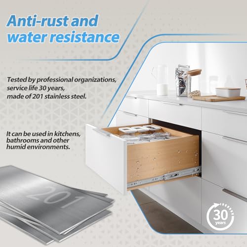 1 Pair Stainless Steel Full Extension Ball Bearing Drawer Slides 8 10 12 14 16 18 20 22 24 Inch 100 LB Load Capacity Side Mount Cabinet Rails Dresser Metal Runners Kitchen (12 inch,Stainless) - color: Silver-Stainless Steel, size: 12 Inch