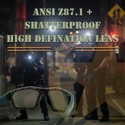 ANSI Z87.1+ Safety Sunglasses, Impact Resistant with EVA Foam, Anti-Fog Windproof for MTB, Cycling, Shooting, Work - color: Black