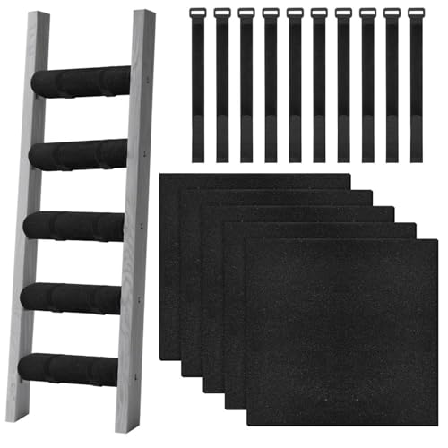 Ladder Pad Set 5 Foam Grip Covers for Bunk Bed Steps Protects Surfaces Reduces Noise 10 Adjustable Hooks Loop Straps Easy Clean