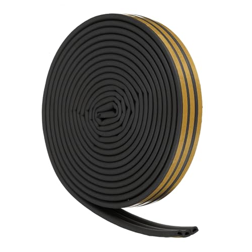 uxcell 49 Ft Weather Stripping Seal Strip for Doors/Window, 1/4 Inch x 3/8 Inch Self Adhesive D Type Foam Sealing Tape, Soundproofing Door Seal Strip Black - color: Black, size: 49 Ft