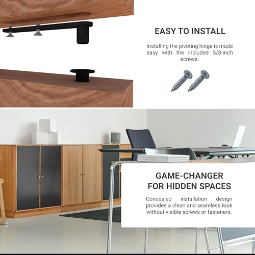 5 Pack Rok Hardware Center Pivoting Hinge, Hidden Door Kit, Pivot Hinges for Cabinet Doors, Statuary Bronze Finish - SH1602L