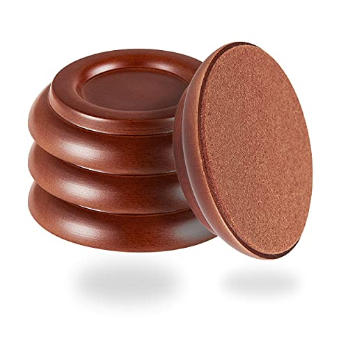 Piano Caster Cups - Upright Piano Wheel Floor Protectors Piano Coasters .Set of 4 - color: Brown