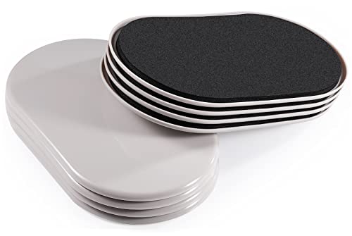 Large Furniture Sliders for Carpet & Hardwood Floors, 8 PCS 9-1/2" x 5-3/4" Oval Reusable Heavy Duty Furniture Movers Sliders, Easily and Safely Move Any Item, Beige - size: 9-1/2 Inch X 5-3/4 Inch 8 Pcs (Oval)