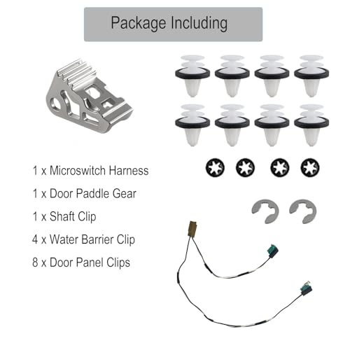 1042845-00-A Door Handle Repair Kit Upgraded Fit for Tesla Model S 2012-2017 with Micro Switch Harness Handle Paddle Door Panel Clips Replaces OEM 1042845-00-B 1016009-00-C
