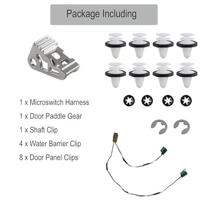 1042845-00-A Door Handle Repair Kit Upgraded Fit for Tesla Model S 2012-2017 with Micro Switch Harness Handle Paddle Door Panel Clips Replaces OEM 1042845-00-B 1016009-00-C