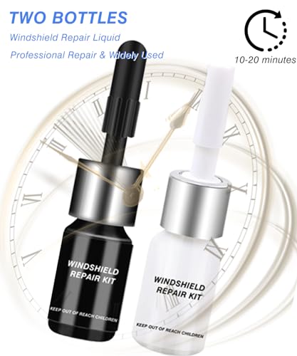 Windshield Crack Repair Kit, Windshield Repair Kit For Chips And Cracks, 2025 Upgraded Windshield Chip Repair Kit Rock Chip Repair Kit Windshield, Window Crack Repair Kit, For Invisible Repairs (2pcs) - color: Black one