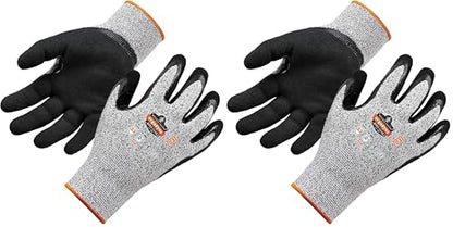 Ergodyne unisex adult Cut Resistant Work Gloves, A3, Surfaces, ANSI A3 Sandy Nitrile Coated Palms for Optimal Grip with Rough Surfaces 13g, Gray, X-Large Pack of 2 US - size: 1 Count (Pack of 2)