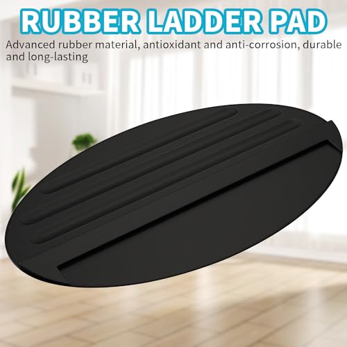 Extension Anti-Skid Ladder Stop Mat, 27"x15.7" Non-Slip Rubber Stabilizer Pad Anti-Slip Ladders Aid Stopper, Floor Protection Stepladder Telescoping Accessories (Black)