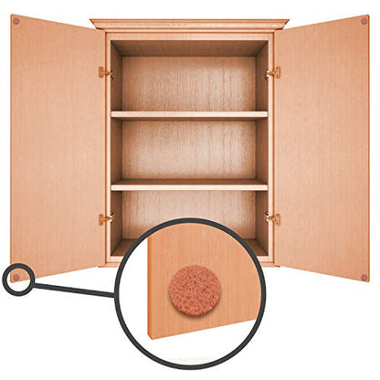 Furniture Felt Pads 3/8" (10mm) Diameter Round 3M Self Adhesive Protects Kitchen Cabinets, Drawers, Desks and Furniture Against Bumps and Scratches 100 Pack - Sienna (Maple) - color: Sienna 100 Pack