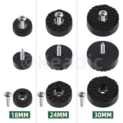 Keadic 24Pcs 24mm/1" Screw-On Round Rubber Feet Furniture Pad Bulk Set, Black Non-Slip Floor Protector Furniture Sliders for Wooden Chair Tables Leg