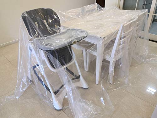 Plastic Drop Cloth for Painting and Surface Protection, Plastic Tarp Plastic Sheeting for Furniture, Wall Painting, Patio, 2 Mil Thick, 2 Pack, 9-Feet by 12-Feet