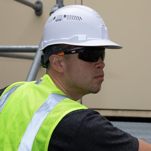 KLEIN TOOLS 60160 Safety Glasses, PPE Protective Eyewear with Semi Frame, Scratch Resistant and Anti-Fog, Gray Lens - color: Gray Lens, size: Single