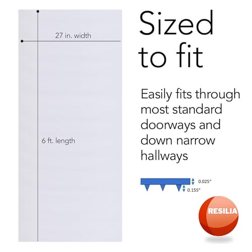RESILIA Low-Pile Carpet Runner - Non Slip Carpet & Rug Protection, Washable Clear Vinyl Floor Runners, 27 Inches Wide x 6 Feet Long, Made in The USA - size: 2'3" x 6' (Rectangular)