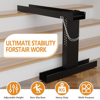 Ladder Leveler Pro - Foldable Heavy-Duty Extender Ladder Stabilizer - Adjustable Height 9"-19" - Non-Slip Feet - Fits Extension/Single Ladders - Holds 500lbs